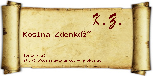 Kosina Zdenkó névjegykártya